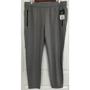 NWT Russell Men RSL Knit Jogger Gray XL Training Fit Slim Stretch Zip Pockets